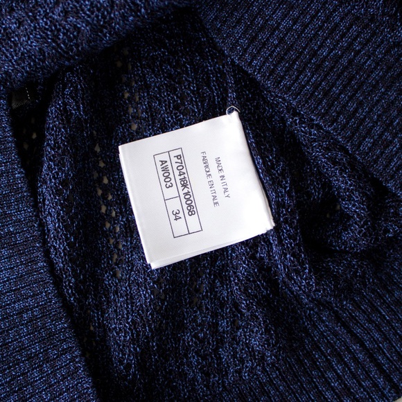 Chanel Spring 2021 Pre-Collection Navy Blue Crystal CC Logo 21P 21S Crop Top - Picture 8 of 9